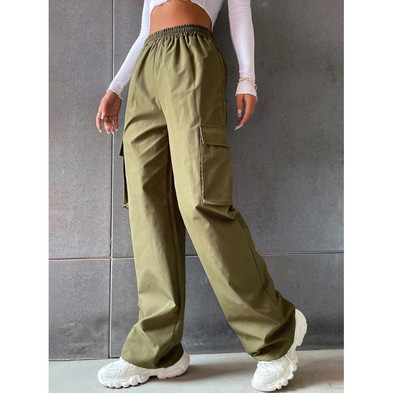 Damen Cargo Hose mit elastischem Bund und praktischen Seitentaschen Heidi-Mode
