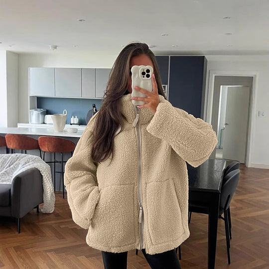Damen Oversized Fleecejacke Heidi-Mode