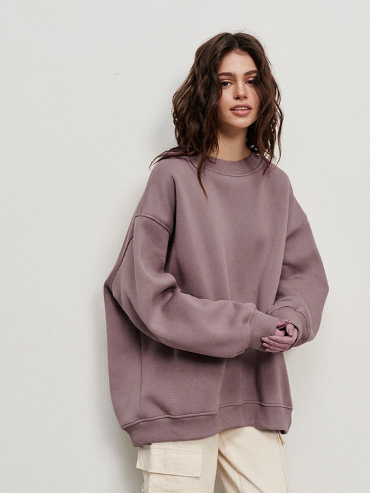 Damen Oversized Sweatshirt im lässigen Stil mit übergroßen Ärmeln und elastischen Bündchen Heidi-Mode