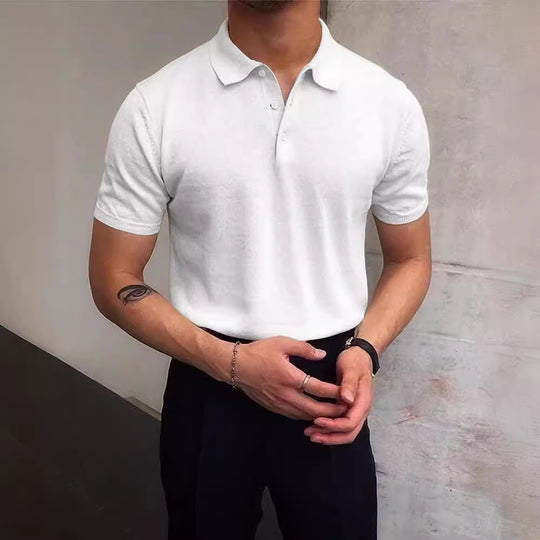 Herren Polo-Shirt aus atmungsaktiver Baumwolle mit elegantem Kragen Heidi-Mode