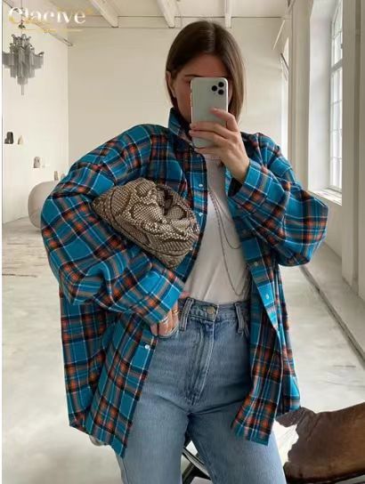 Damen Langarmhemd im lässigen Karo-Design Heidi-Mode