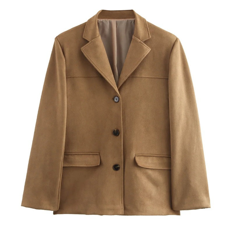 Damen Hochwertige Blazerjacke aus strukturiertem Material Heidi-Mode