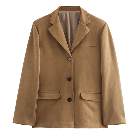 Damen Hochwertige Blazerjacke aus strukturiertem Material Heidi-Mode