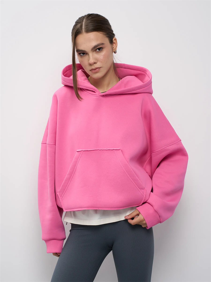 Damen Oversized Kapuzenpullover mit lässigem Schnitt und praktischer Kängurutasche Heidi-Mode