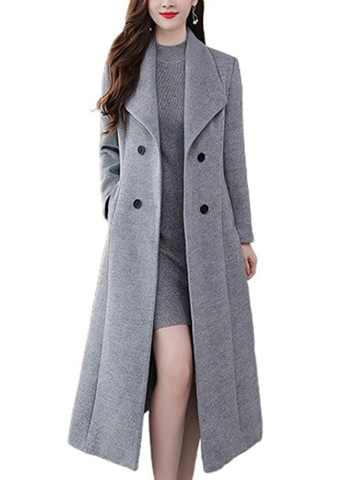 Damen Lange Wollmantel Heidi-Mode