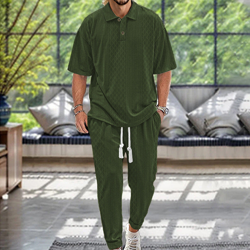Herren lässiger Freizeitanzug mit modischem Strukturdesign Heidi-Mode