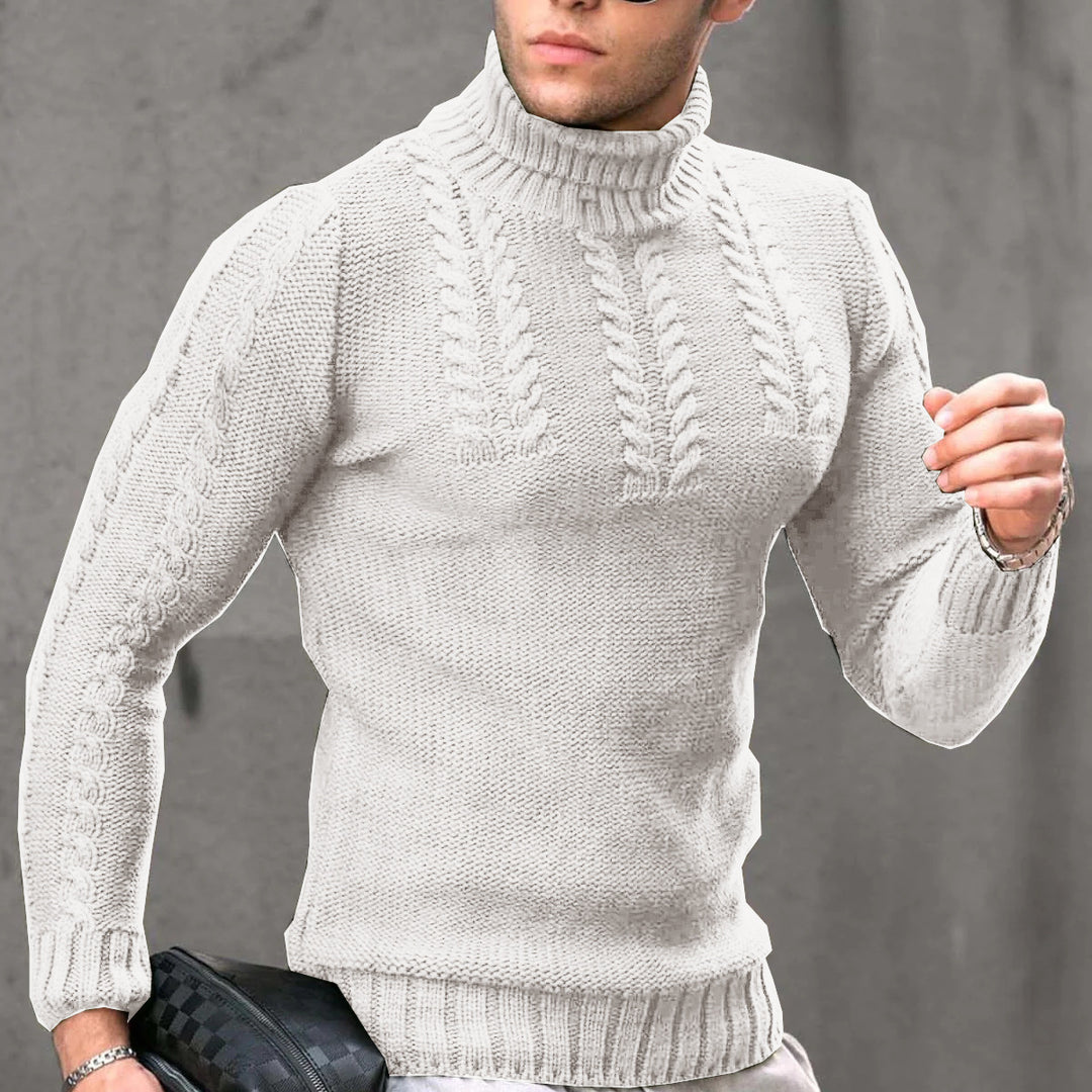 Herren Strickpullover mit hochstehendem Kragen Heidi-Mode