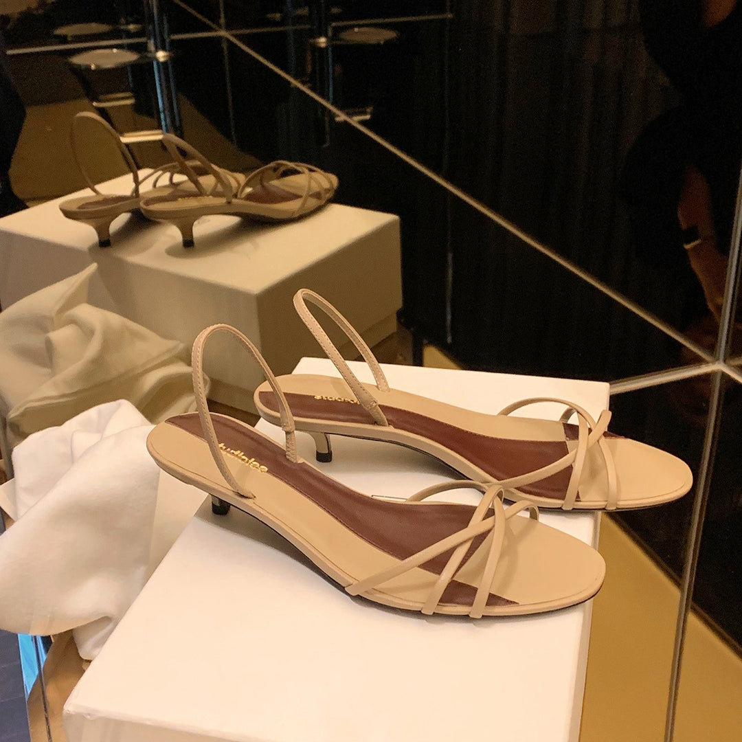 Damen Minimalistische Schnallen Flache Sandalen Heidi-Mode