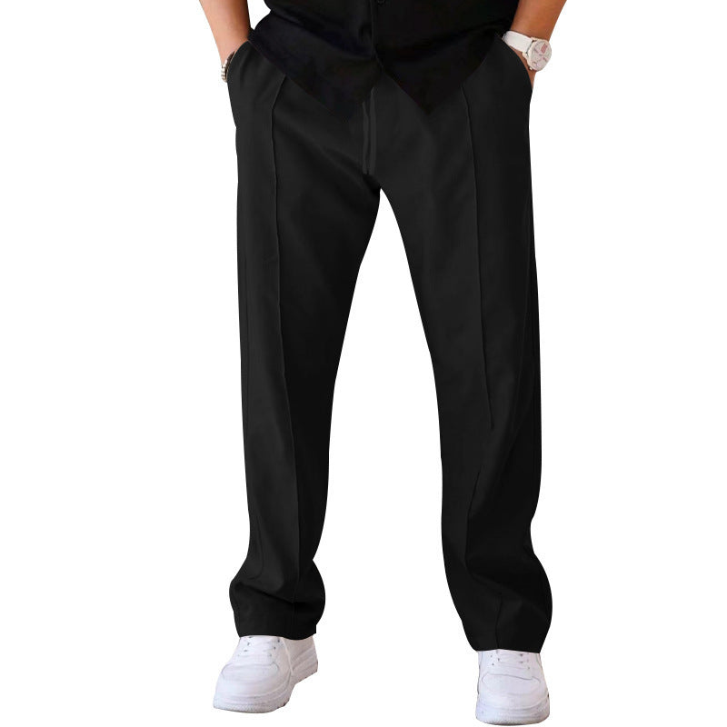 Herren elegante Freizeithose mit seitlichen Eingrifftaschen und geradem Schnitt Heidi-Mode