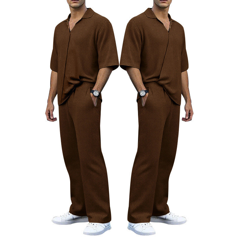 Herren elegantes Freizeit-Outfit aus weichem Strickmaterial mit lässigem Schnitt Heidi-Mode