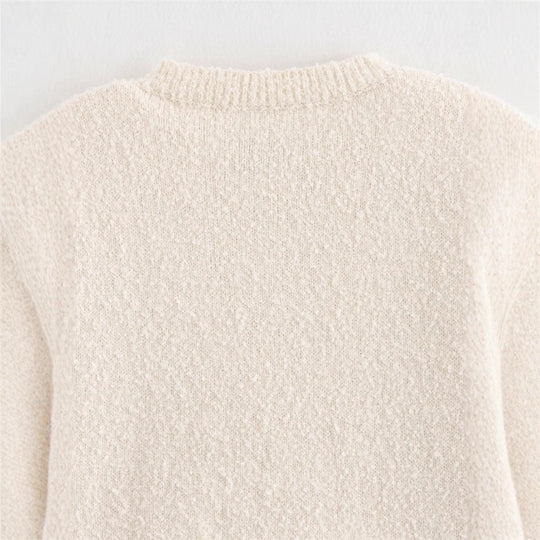 Damen Bouclé-Jacke mit eleganten Schleifen und Fransen Heidi-Mode