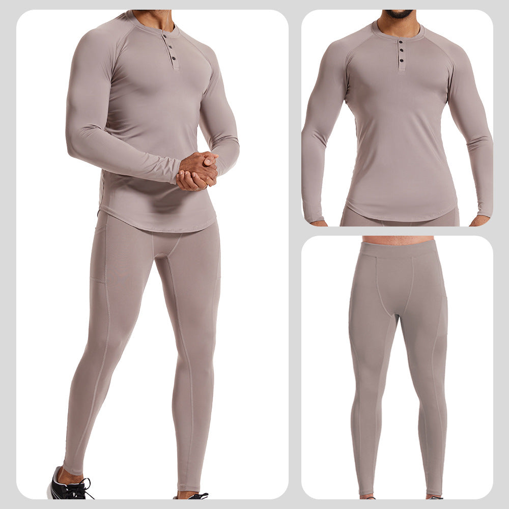 Herren Funktionsshirt mit bereichsspezifischen Nähten und Kompressions-Leggings Heidi-Mode