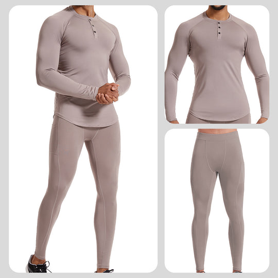 Herren Funktionsshirt mit bereichsspezifischen Nähten und Kompressions-Leggings Heidi-Mode