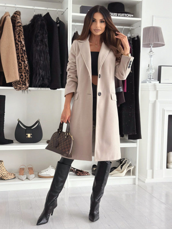 Damen Lange und elegante Winterjacke mit schmalem Schnitt Heidi-Mode