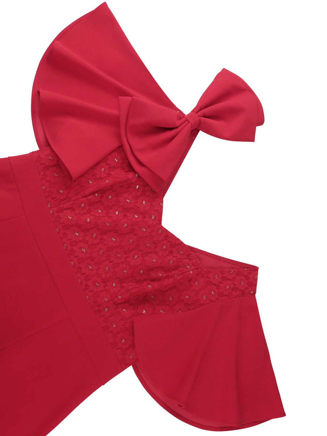 Heidi-Mode | Frauen Rüschensatz Schleifen Kleid Sexy Party Spitze Kleid