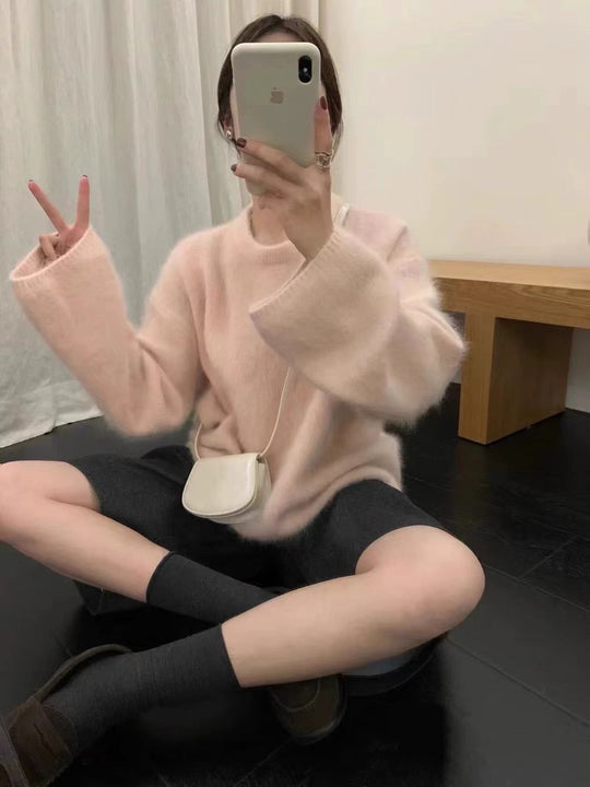 Damen kuscheliger Pullover mit Boxy-Schnitt Heidi-Mode