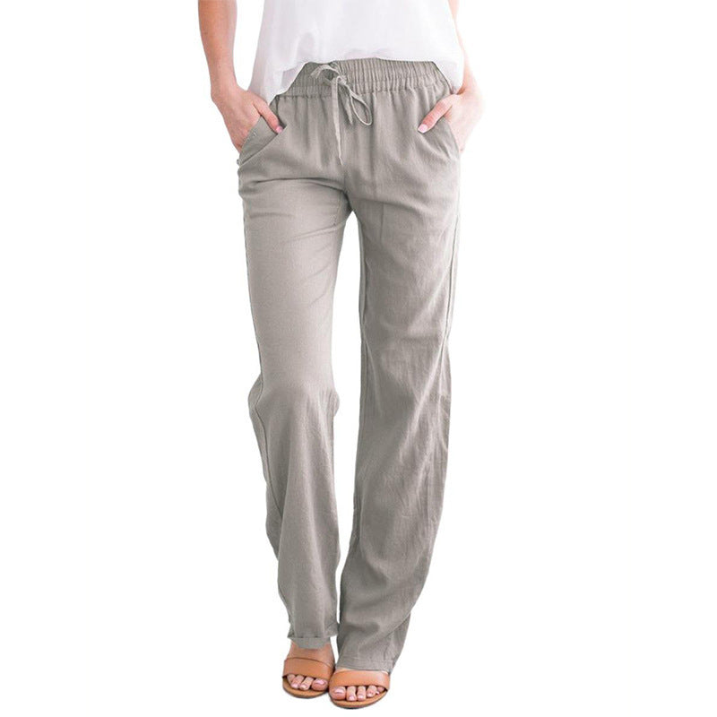 Damen Weite Hose mit elastischem Bund und praktischen Seitentaschen Heidi-Mode