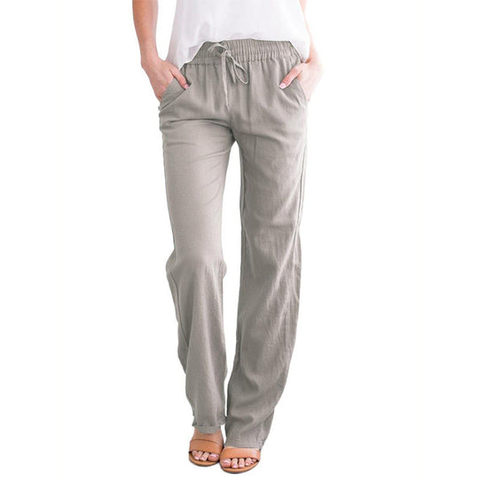 Damen Weite Hose mit elastischem Bund und praktischen Seitentaschen Heidi-Mode