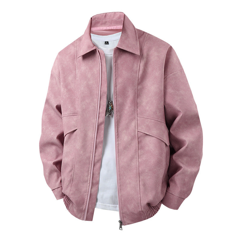 Herren Übergangsjacke im lässigen Vintage-Stil mit seitlichen Eingrifftaschen und elastischen Bündchen Heidi-Mode