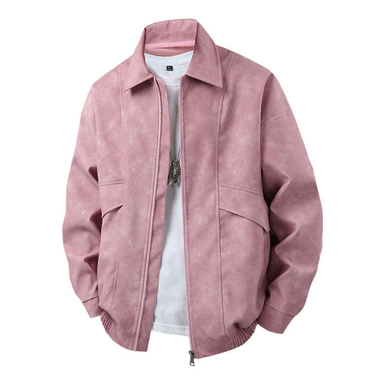 Herren Übergangsjacke im lässigen Vintage-Stil mit seitlichen Eingrifftaschen und elastischen Bündchen Heidi-Mode