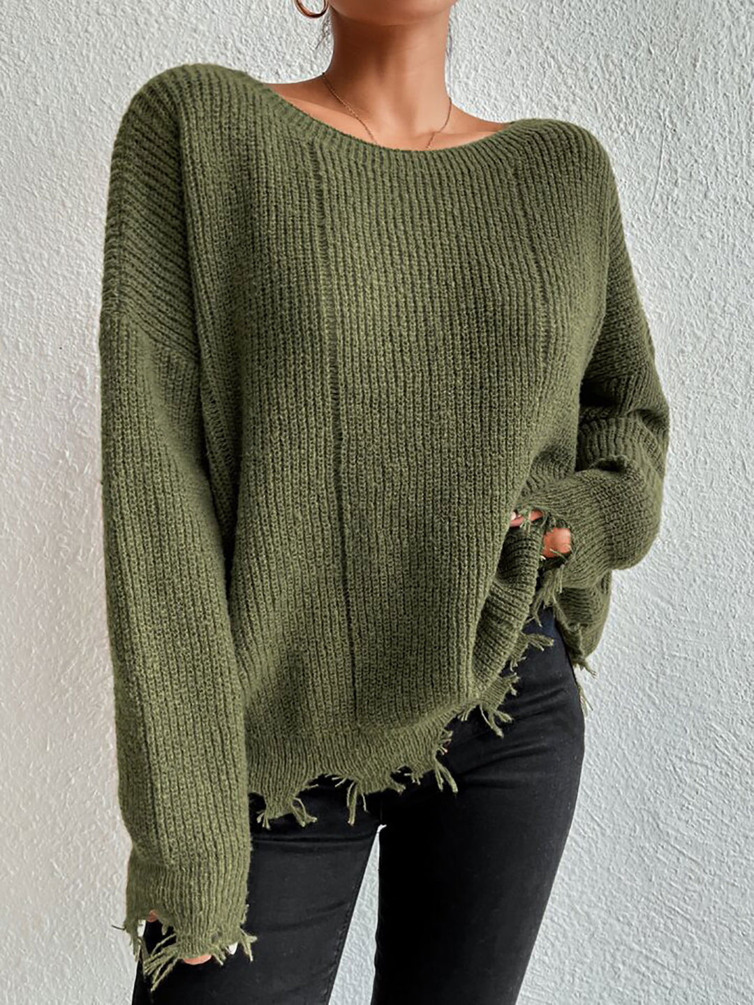 Damen Baumwollpullover mit lässigem Oversized-Schnitt Heidi-Mode