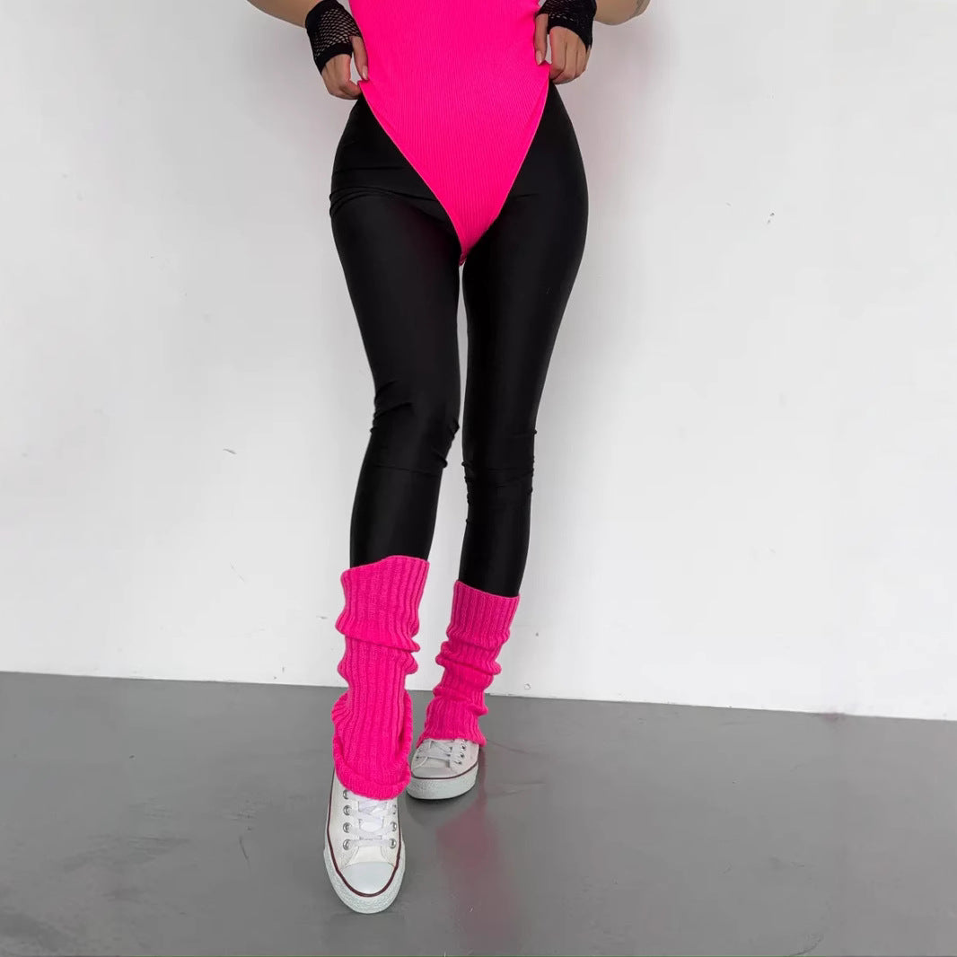 Damen Hochglänzende Sportleggings mit hohem Bund und optimaler Passform Heidi-Mode