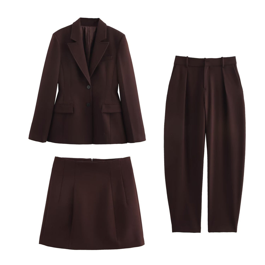 Heidi-Mode | Hem Mantel Eimer Hose Mini Rock Drei-teiligen Set