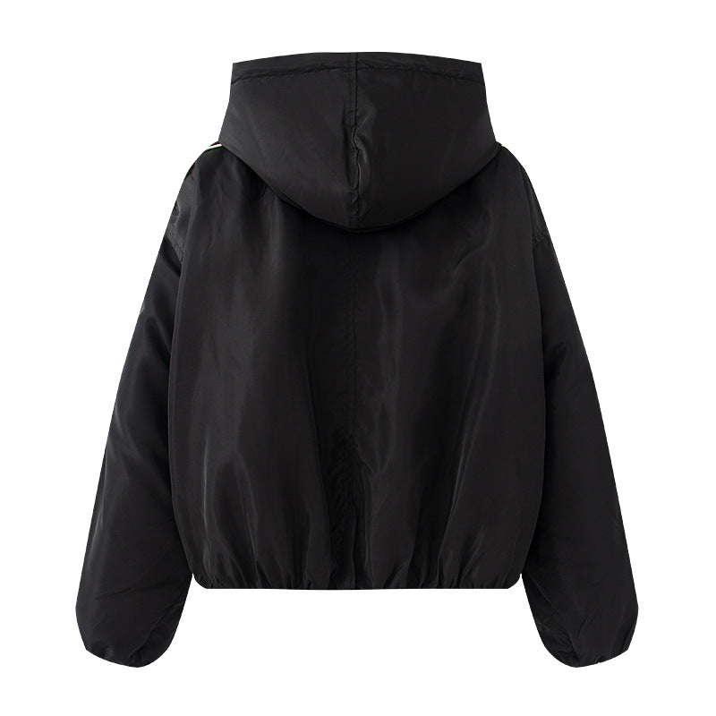 Damen sportliche Übergangsjacke mit Kapuze und seitlichen Reißverschlüssen Heidi-Mode