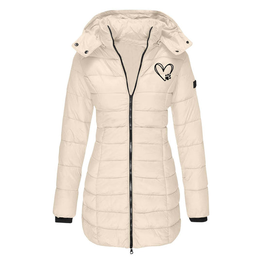 Damen gesteppte Winterjacke mit abnehmbarer Kapuze Heidi-Mode