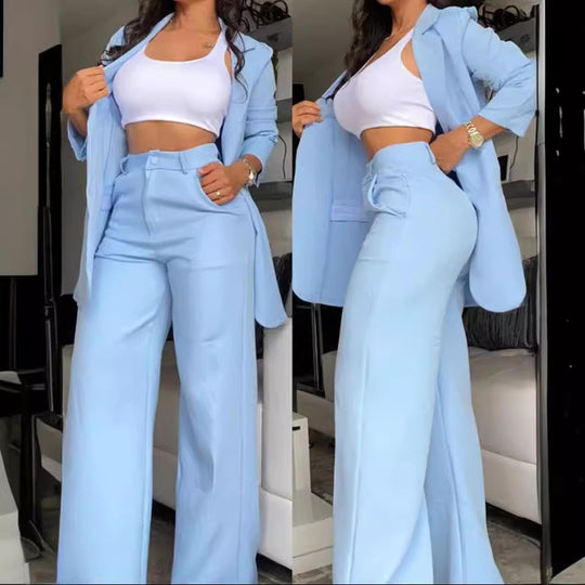 Damen elegantes Oversized Blazer- und Hosen-Set Heidi-Mode