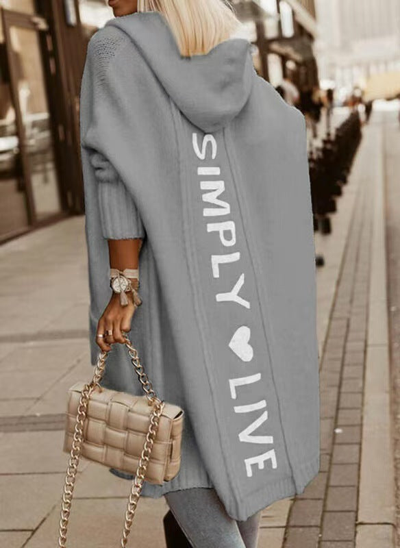 Damen Langarm-Strickmantel mit praktischen Taschen und offener Front Heidi-Mode