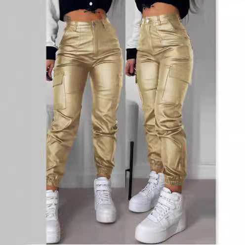 Damen Cargo-Hose mit elastischem Bund und praktischen seitlichen Taschen Heidi-Mode