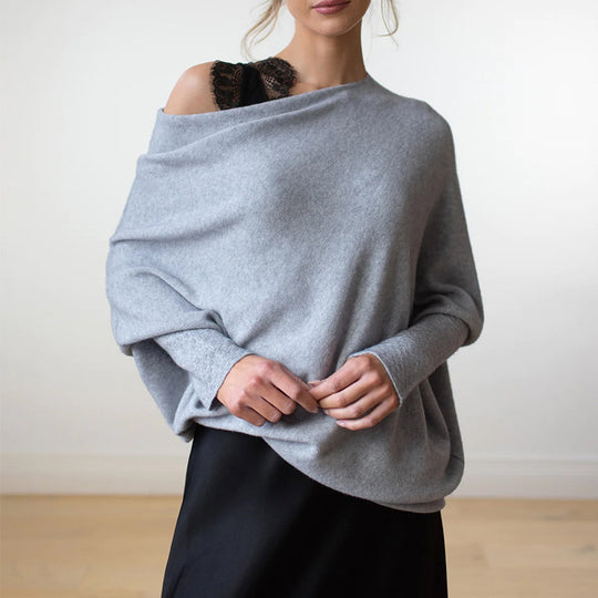 Damen Oversized Pullover mit weitem Schnitt und eleganten Details Heidi-Mode