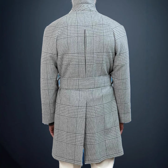 Herren klassischer karierter Wollmantel Heidi-Mode