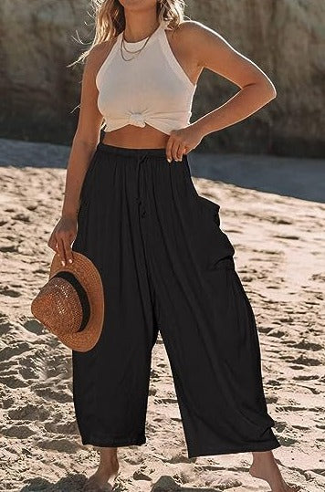 Heidi-Mode | Weite Baumwoll-hosen mit Elastischem Bund und Taschen