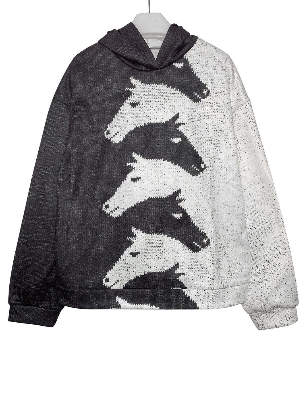 Damen Hoodie mit kreativem Pferdemuster und bequemer Passform Heidi-Mode