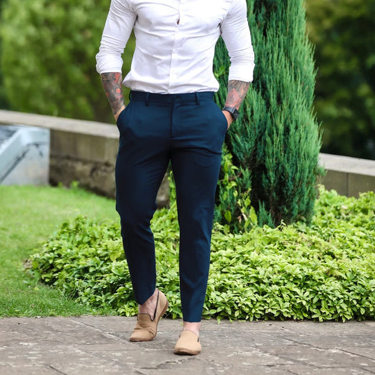 Herren Slim-Fit Chinohose mit modernem Design und elastischem Bund Heidi-Mode
