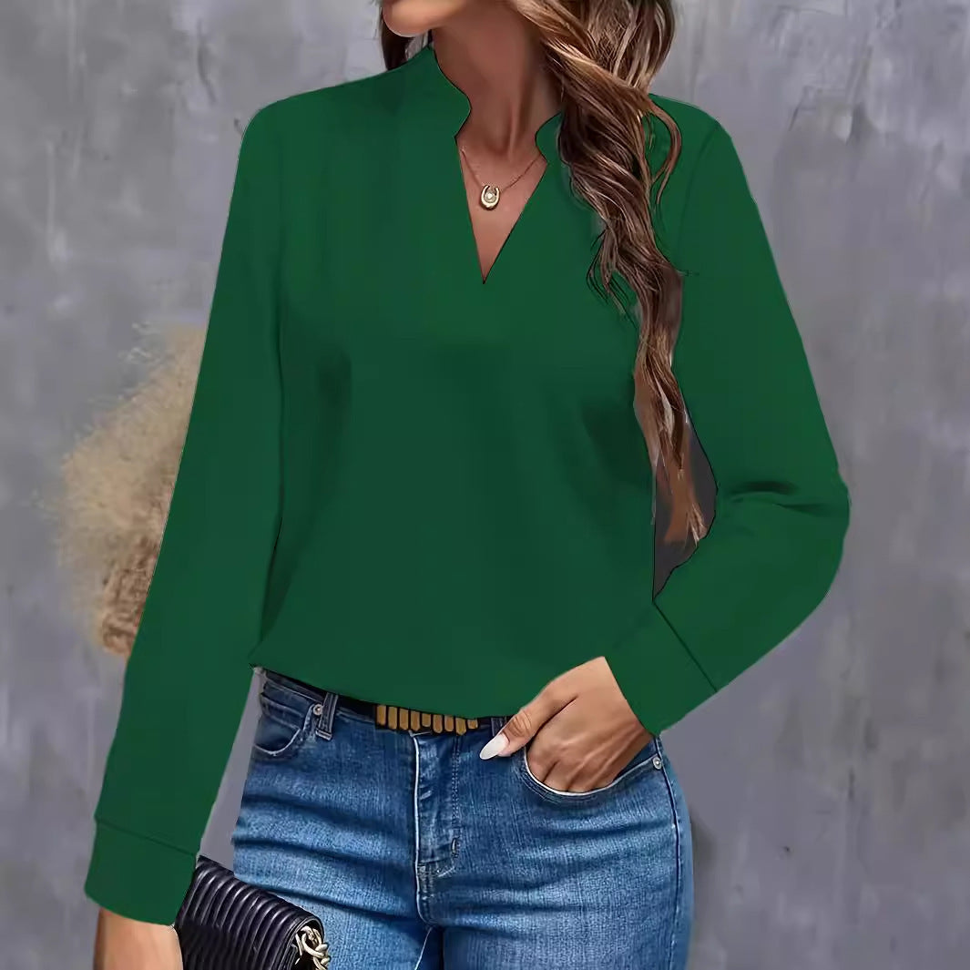 Damen Bluse mit Stehkragen und langen Ärmeln Heidi-Mode