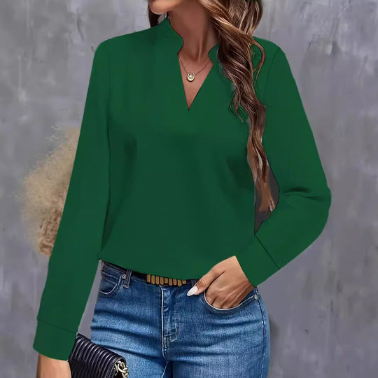 Damen Bluse mit Stehkragen und langen Ärmeln Heidi-Mode