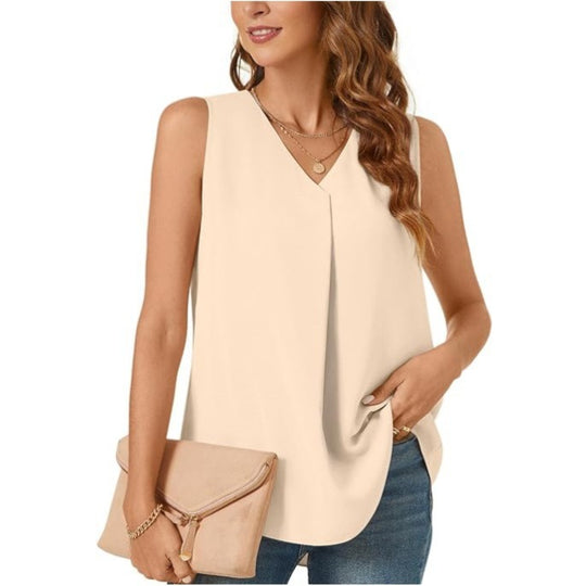 Damen Faltende Chiffon Bluse Heidi-Mode