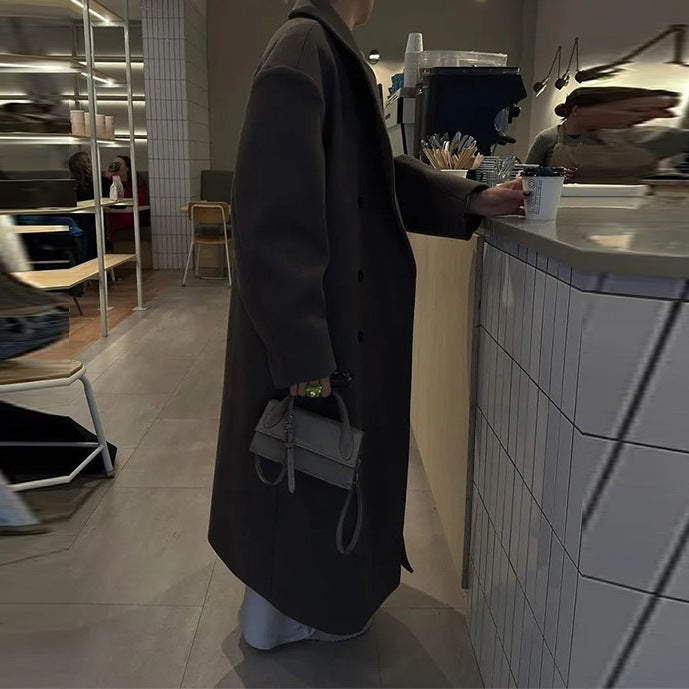 Damen Eleganter Wollmantel im Doppelreiher-Stil Heidi-Mode