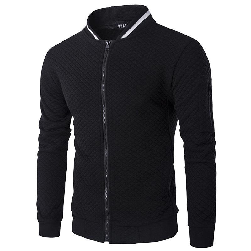Herren modische Steppjacke mit durchgehendem Reißverschluss und Strukturdesign Heidi-Mode