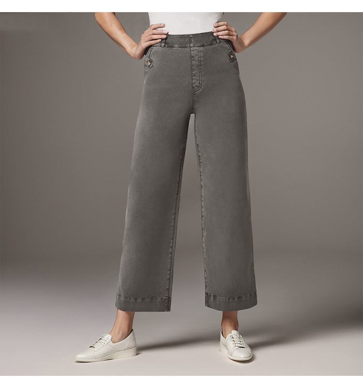 Damen Weitgeschnittene Stoffhose mit eleganten Details Heidi-Mode