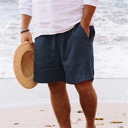 Herren luftige Leinen-Shorts mit elastischem Bund und praktischen Seitentaschen Heidi-Mode