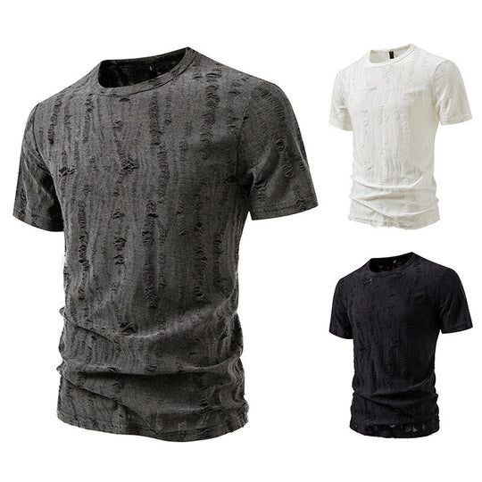 Herren T-Shirt mit strukturiertem Vintage-Design Heidi-Mode