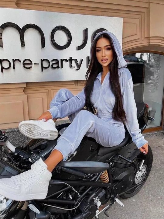 Damen Gemütlicher Fleece-Jumpsuit mit modernem Schnitt und praktischen Taschen Heidi-Mode