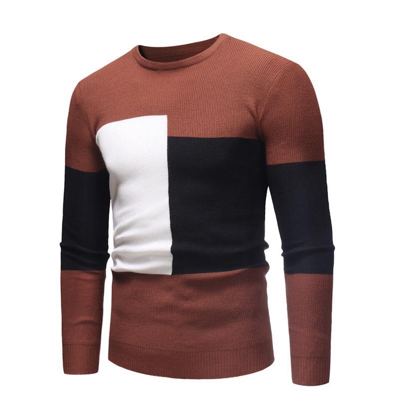 Herren Designer Pullover mit modernem Blockmuster Heidi-Mode