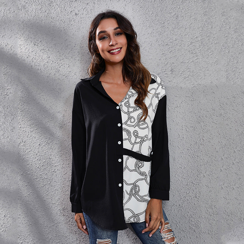 Damen Karierte Bluse mit asymmetrischem Schnitt und modischem Kragen Heidi-Mode