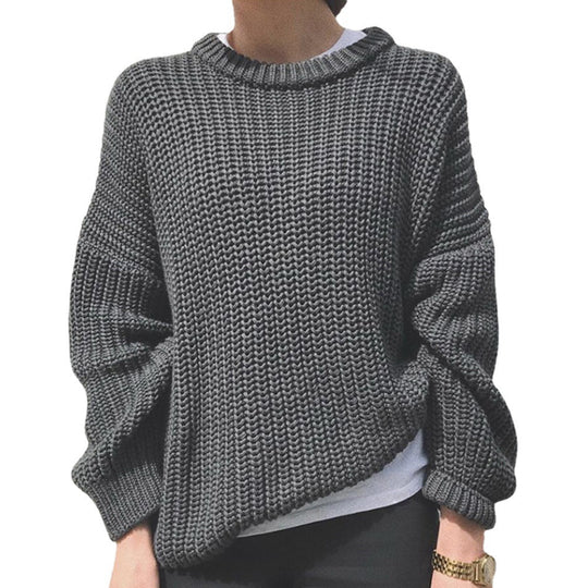 Damen oversized Strickpullover mit strukturierter Verarbeitung Heidi-Mode