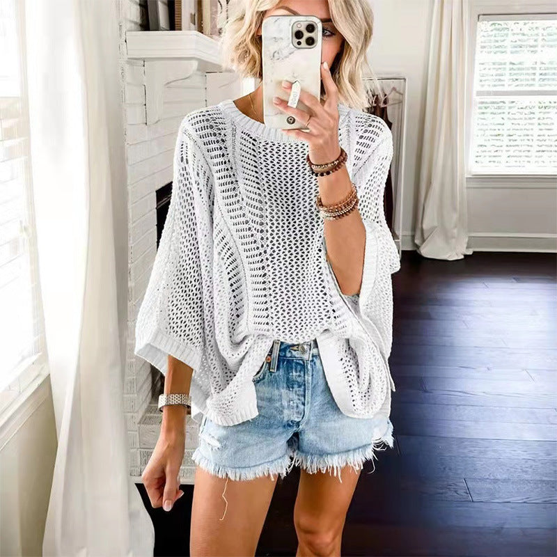 Damen lässiger Strickoversize-Pullover Heidi-Mode